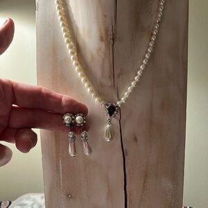 Elegant faux Pearl Necklace and Earrings. Not a set